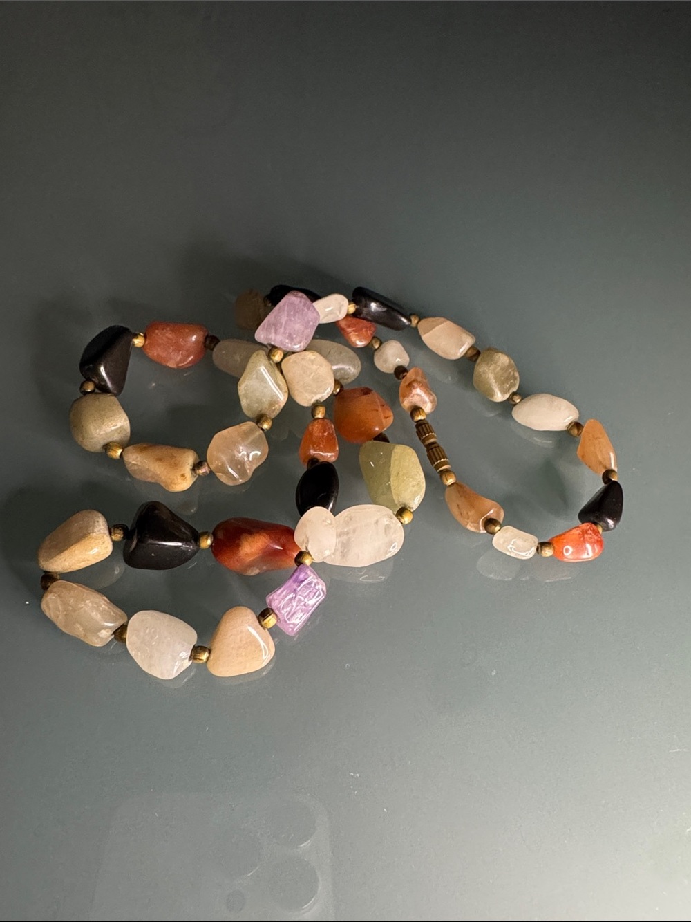 Multi-Color Natural Stone Bead Necklace - Women Jewelry